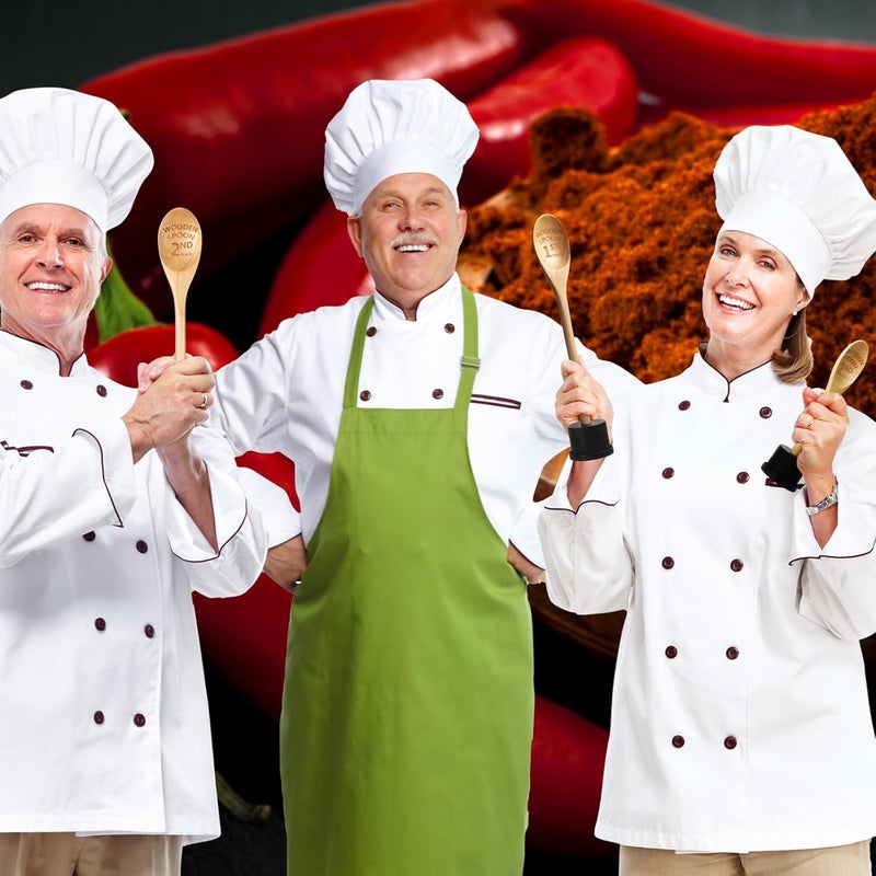 Highergo 3 Pieces Golden Spoon Award Trophies Set Chili Cook Off Wood Spoon Prizes Wooden Laser Engraved with Wooden Trophy Base Cooking Baking Gifts for Bake Off Chili - Image 4
